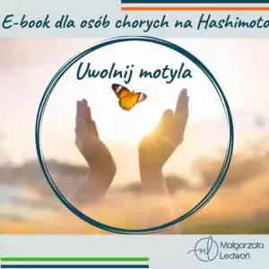 E-book dla osób chorych na Hashimoto - Jak schudnąć z Hashimoto - motyl wypuszczony z dłoni, a motyl obrazuje tarczycę